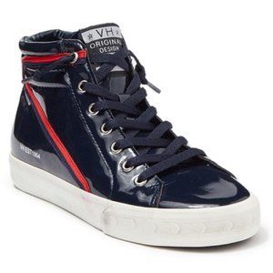 NWT Vintage Havana Dream Big High Top Sneakers - Navy Patent & Red - Size 6